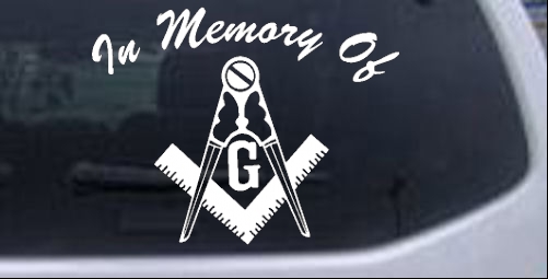 In Memory Of Masonic Square Decal Other car-window-decals-stickers