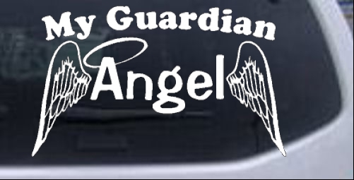 My Guardian Angel With Wings Decal Christian car-window-decals-stickers