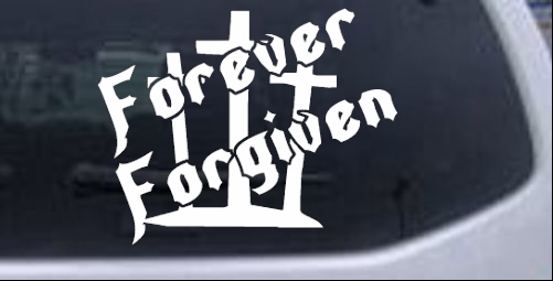 Forever Forgiven 3 Crosses Decal Christian car-window-decals-stickers