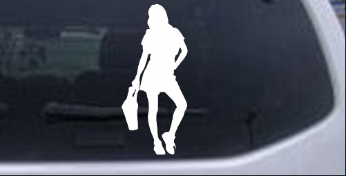 Girl Shopping Silhouette Decal Silhouettes car-window-decals-stickers