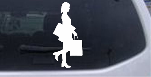 Girl Shopping Silhouette Decal Silhouettes car-window-decals-stickers