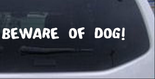 BEWARE OF DOG Decal Animals car-window-decals-stickers