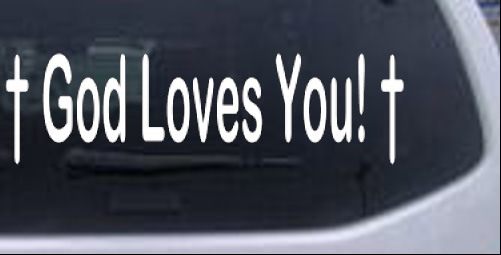 God Loves You Decal Christian car-window-decals-stickers