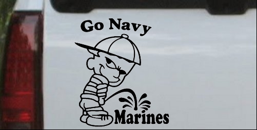 Go Navy Pee On Marines Decal