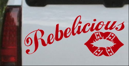 REBELICIOUS Rebel Country Girl Car Truck Window Decal Sticker Red 8x3 2