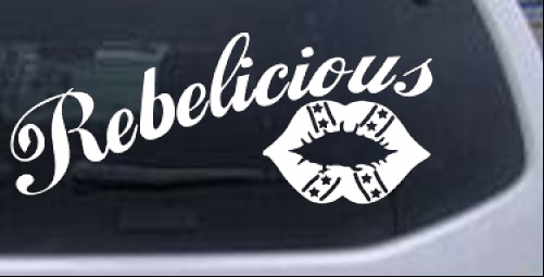 Rebelicious Dixie Lips Decal Girlie car-window-decals-stickers