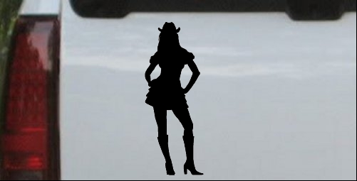 Sexy Cowgirl Silhouette Decal