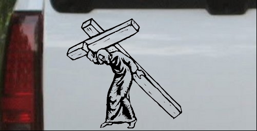 Jesus With The Cross Christian Decal