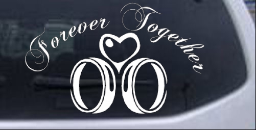 Forever Together Marriage Wedding Decal  Girlie car-window-decals-stickers