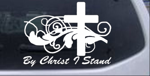By Christ I Stand Christian Decal Christian car-window-decals-stickers