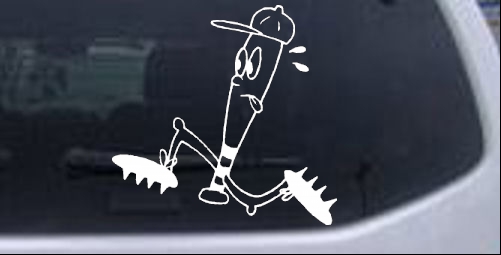 Running Base Ball Bat Decal Sports car-window-decals-stickers