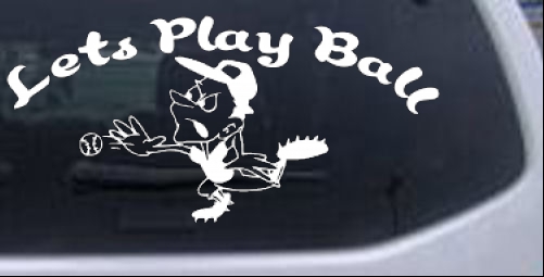 Lets Play Ball Baseball Pitcher Decal Sports car-window-decals-stickers