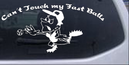 Funny Fast Ball Baseball Pitcher Decal Sports car-window-decals-stickers