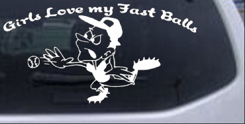 Funny Love Fast Ball Pitcher Decal Sports car-window-decals-stickers
