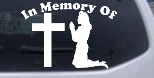 In Memory Of Nurse At Cross Decal Christian car-window-decals-stickers