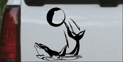 Dolphin Playing Ball Decal