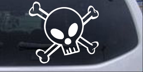 Cute Skull And Cross Bones Decal  Skulls car-window-decals-stickers