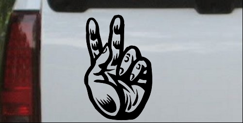 Peace Hand Sign Decal