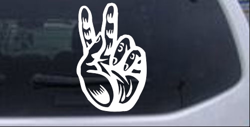 Peace Hand Sign Decal Drinking - Party car-window-decals-stickers