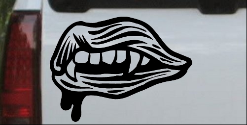 Vampire Mouth Fangs Lips Decal