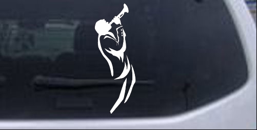 Bugle Player Line Art Decal Music car-window-decals-stickers