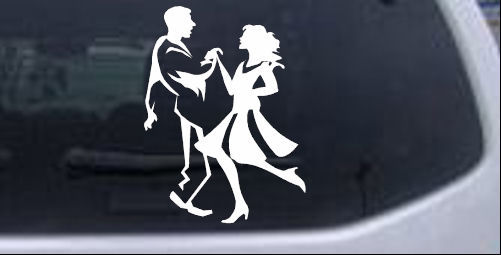 Couple Dancing 1 Line Art Decal People car-window-decals-stickers