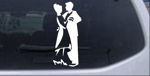 Couple Dancing 2 Line Art Decal People car-window-decals-stickers