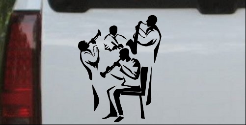 Band Playing Line Art Decal
