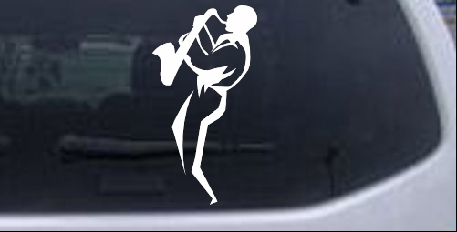 Jazz Man With Saxophone Decal Music car-window-decals-stickers
