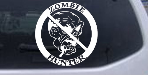 Zombie Hunter Decal Funny car-window-decals-stickers