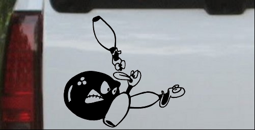Funny Bowling Ball and Pins Decal