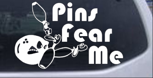 Pins Fear Me Bowling Decal Sports car-window-decals-stickers