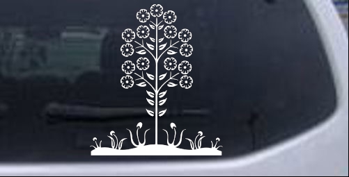 Flower Stalk Big Blooms Wall Decal Flowers And Vines car-window-decals-stickers