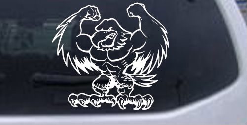 Muscular Bald Eagle Decal Animals car-window-decals-stickers