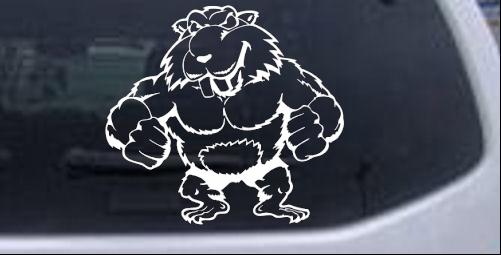 Muscular Beaver Decal Animals car-window-decals-stickers