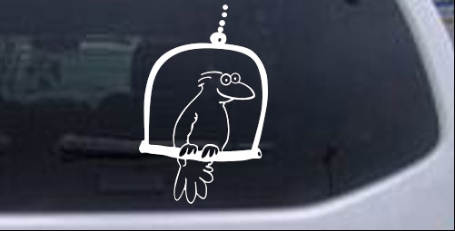 Cute Bird On Swing Decal Animals car-window-decals-stickers