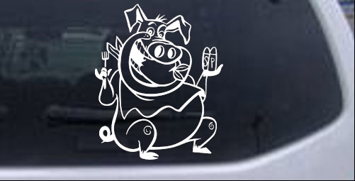 Cute Pig BBQ Decal Animals car-window-decals-stickers