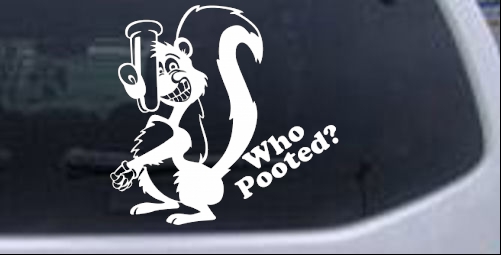 Funny Skunk Who Pooted Decal Funny car-window-decals-stickers