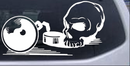 Skull Ball and Chain Decal Skulls car-window-decals-stickers
