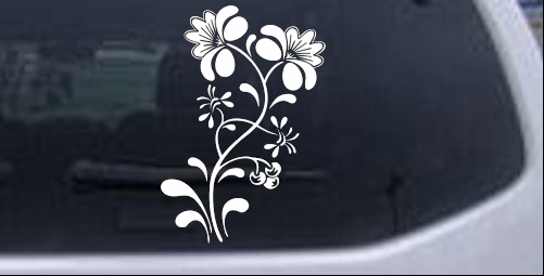 Swirl Leaf Flowers Decal Flowers And Vines car-window-decals-stickers