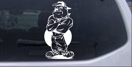 Bad Bull Dog Standing up Decal Sports car-window-decals-stickers