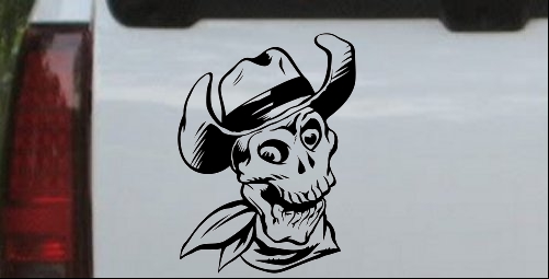 Western Cowboy Skull Decal