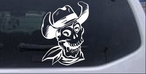 Western Cowboy Skull Decal Skulls car-window-decals-stickers