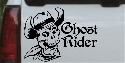 Ghost Rider Cowboy Skull Decal
