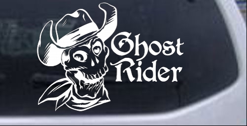 Ghost Rider Cowboy Skull Decal Skulls car-window-decals-stickers