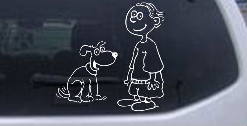 Child With Dog Stick Family Decal Stick Family car-window-decals-stickers