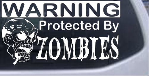 Protected By Zombies Decal Funny car-window-decals-stickers