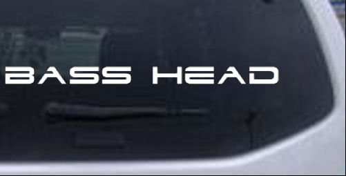 Bass Head Text Hunting And Fishing car-window-decals-stickers