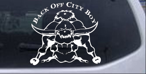 Back Off City Boy Bull Country car-window-decals-stickers