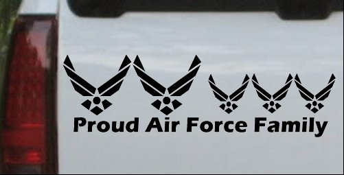 Proud Air Force Stick Family 3 Kids